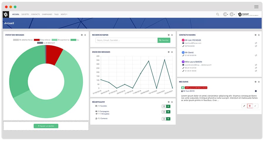 fazacrm dashboard